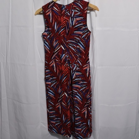 Lands End Sheath Dress Keyhole Bodice Womens Size 0 Back Zip Multicolor Heavywt - Picture 7 of 11